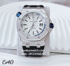 Đồng Hồ Nam Audemars Piguet Royal Oak Offshore Dây Cao Su Đen Mặt Trắng Automatic 42mm 1