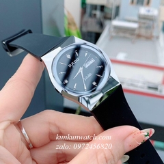 Đồng Hồ Nam Rado Mặt Tròn Vỏ Góc Cạnh 2 Lịch Dây Silicon - 38mm