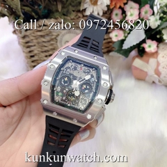 Đồng Hồ Nam Richard Miller -  Dây Cao Su Đen - Quartz - 42mm
