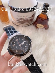 Đồng Hồ Nam Hublot HLS045 - Quartz - Dây Cao Su Đen Vỏ Bạc  Đen -  41mm
