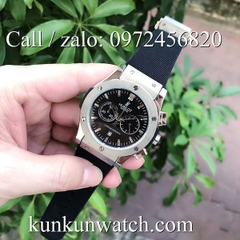 Đồng Hồ Nam Hublot HLS011 - Quartz - Dây Cao Su Đen Vỏ Bạc -  42mm