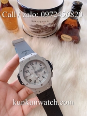 Đồng Hồ Nam Hublot HLS031 - Quartz - Dây Cao Su Đen Vỏ Bạc -  41mm