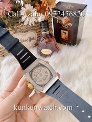 Đồng Hồ Nam Richard Miller -  Dây Cao Su Đen Vỏ Bạc Nền Đen Vàng - Automatic - 42mm