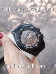 Đồng Hồ Nam HUBLOT HLS021 - Quartz - Dây Cao Su Đen Vỏ Đen -  42mm
