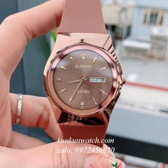 Đồng Hồ Nam Rado Mặt Tròn Vỏ Góc Cạnh 2 Lịch Dây Silicon - 38mm