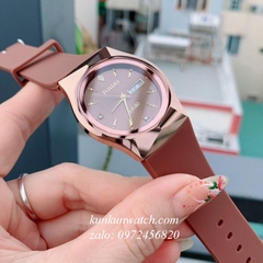 Đồng Hồ Nam Rado Mặt Tròn Vỏ Góc Cạnh 2 Lịch Dây Silicon - 38mm