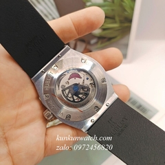 Đồng Hồ Nam Hublot Geneve Automatic Đính Pha Lê Nền Mặt Số Phá Cách 44mm