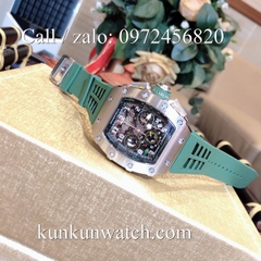 Đồng Hồ Nam Richard Miller -  Dây Cao Su Xanh Lá - Quartz - 42mm