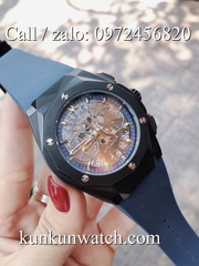 Đồng Hồ Nam HUBLOT HLS025 - Quartz - Dây Cao Su Xanh Vỏ Đen -  42mm