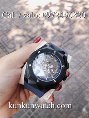 Đồng Hồ Nam HUBLOT HLS025 - Quartz - Dây Cao Su Xanh Vỏ Đen -  42mm