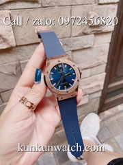 Đồng Hồ Nam Hublot HLCS015 - Automatic - Dây Cao Su Xanh Vỏ Vàng Hồng -  42mm