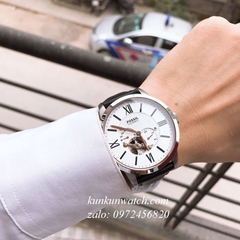 Đồng Hồ Nam Fossil ME3104 Automatic Lộ Cơ Mốc 7 Giờ Dây Da 44mm