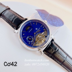 Đồng Hồ Nam Patek Philippe Geneve Automatic Ngày Đêm Đen Silver 42mm