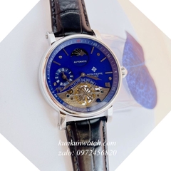 Đồng Hồ Nam Patek Philippe Geneve Automatic Ngày Đêm Đen Silver 42mm