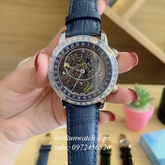 Đồng Hồ Nam Patek Philippe Grand Automatic Đính Pha Lê Xanh Silver 44mm 1