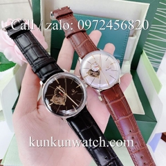 Đồng Hồ Nam Bulova 96A188 - Automatic - Dây Da Đen Mặt Đen ( Vạch Chỉ Giờ Vàng ) -  41mm