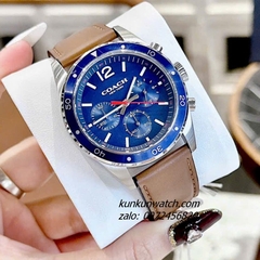 Đồng Hồ Nam Coach Sullivan Sport Chronograph 14602038 Dây Da Nâu Vỏ Silver Mặt 44mm 1