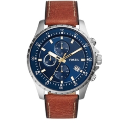 Đồng Hồ Nam Fossil FS5675 Chronograph Viền Mặt Răng Cưa Dây Da 48mm