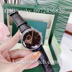 Đồng Hồ Nam Bulova 96A188 - Automatic - Dây Da Đen Mặt Đen ( Vạch Chỉ Giờ Vàng Hồng ) -  41mm