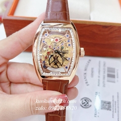 Đồng Hồ Nam Franck Muller Automatic Lộ Cơ Kim Nhỏ Chạy Giây Dây Nâu Gold 42mm 1