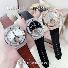 Đồng Hồ Nam Hublot HLCD091 - Automatic - Dây Da Đen Vỏ Bạc -  42mm