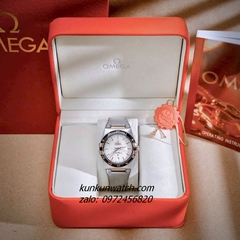 Đồng Hồ Nam Omega Constellation Automatic Niềng Số La Mã Dây Xám Silver Viền Đen 40mm