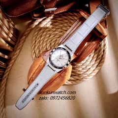 Đồng Hồ Nam Omega Constellation Automatic Niềng Số La Mã Dây Xám Silver Viền Đen 40mm