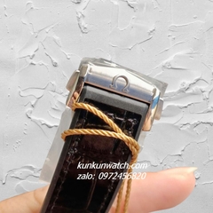 Đồng Hồ Nam Omega Constellation Automatic Niềng Số La Mã Dây Đen Silver Viền Đen, Nền Mặt Vân 40mm
