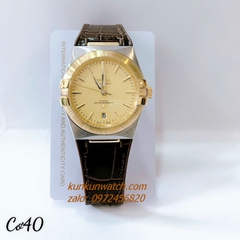 Đồng Hồ Nam Omega Constellation Automatic Niềng Số La Mã Dây Nâu Demi Gold 40mm 1