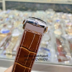 Đồng Hồ Nam Omega Constellation Automatic Niềng Số La Mã Dây Nâu Mặt Đen Đỏ Silver 40mm