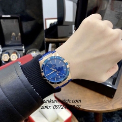Đồng Hồ Nam Omega Constellation Automatic Niềng Số La Mã Dây Xanh Rose Gold 40mm