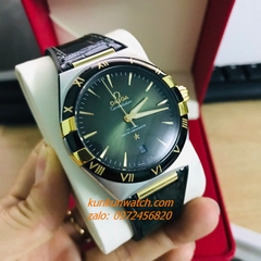 Đồng Hồ Nam Omega Constellation Automatic Niềng Số La Mã Dây Xanh Mộc Silver 40mm