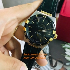 Đồng Hồ Nam Omega Constellation Automatic Niềng Số La Mã Dây Xanh Mộc Silver 40mm