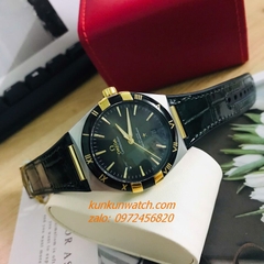 Đồng Hồ Nam Omega Constellation Automatic Niềng Số La Mã Dây Xanh Mộc Silver 40mm