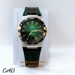 Đồng Hồ Nam Omega Constellation Automatic Niềng Số La Mã Dây Xanh Mộc Silver 40mm 1