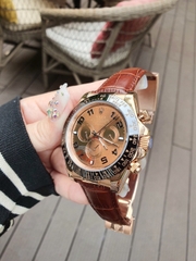 Đồng Hồ Nam Rolex  RLCD03 - Automatic -  Dây Da Nâu  -  44mm