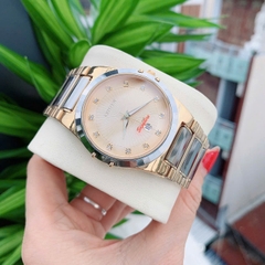 Đồng Hồ Nam Citizen Quartz Đính Đá 12 Mốc Giờ Lịch Ngày Dây Đá Sapphire Gold Mặt Vàng 40mm