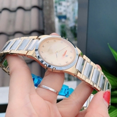 Đồng Hồ Nam Citizen Quartz Đính Đá 12 Mốc Giờ Lịch Ngày Dây Đá Sapphire Gold Mặt Vàng 40mm