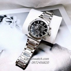 Đồng Hồ Nam Salvatore Ferragamo F80 Classic Chronograph Bạc Mặt Đen 44mm