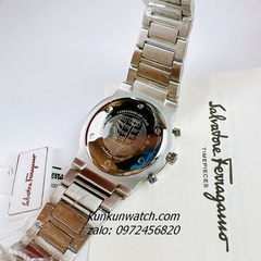 Đồng Hồ Nam Salvatore Ferragamo F80 Classic Chronograph Bạc Mặt Xanh 44mm