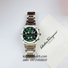 Đồng Hồ Nam Salvatore Ferragamo F80 Classic Chronograph Bạc Mặt Xanh Lá 44mm