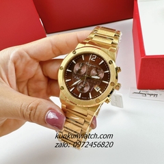 Đồng Hồ Nam Salvatore Ferragamo F80 Classic Chronograph Vàng Mặt Nâu 44mm