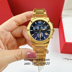 Đồng Hồ Nam Salvatore Ferragamo F80 Classic Chronograph Vàng Mặt Xanh 44mm 1