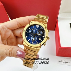 Đồng Hồ Nam Salvatore Ferragamo F80 Classic Chronograph Vàng Mặt Xanh 44mm