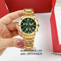 Đồng Hồ Nam Salvatore Ferragamo F80 Classic Chronograph Vàng Mặt Xanh Lá 44mm 1