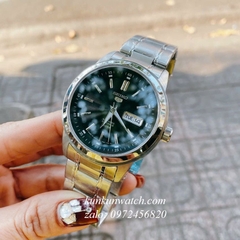 Đồng Hồ Nam Seiko 5 Automatic 2 Lịch Bạc Mặt Đen 42mm