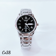 Đồng Hồ Nam Citizen Automatic 21Jewels 2 Lịch Silver Mặt Đen 38mm