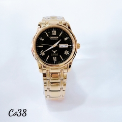 Đồng Hồ Nam Citizen Automatic 21Jewels 2 Lịch Gold Mặt Đen 38mm 1