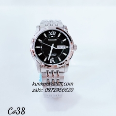 Đồng Hồ Nam Citizen Automatic 2 Lịch Điểm Số La Mã 2 Mốc Giờ Silver Mặt Đen 38mm 1