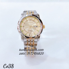 Đồng Hồ Nam Citizen Automatic 2 Lịch Điểm Số La Mã 2 Mốc Giờ Demi Mặt Vàng 38mm 1